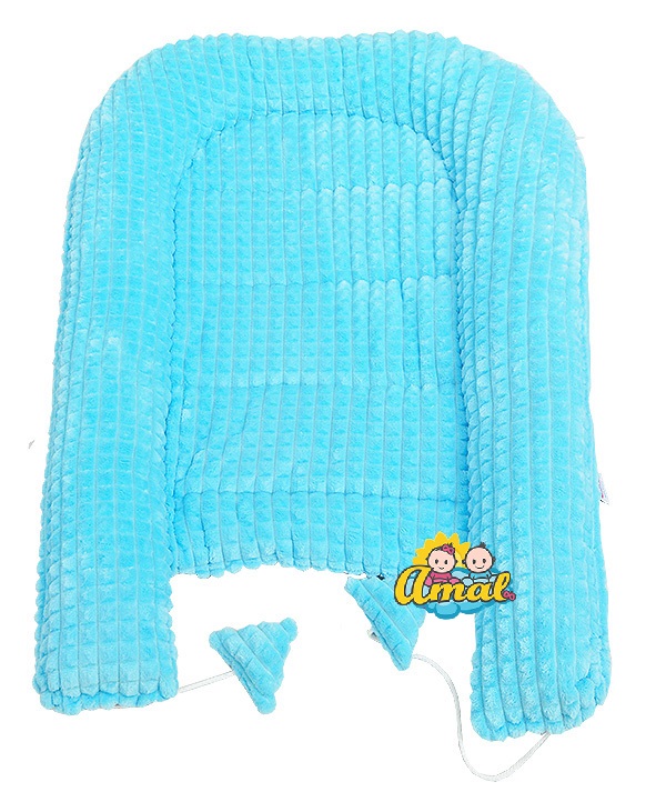 AMAL SET: obojstranné hniezdo + vankúšik motýlik MINKY,  siva + bábiky