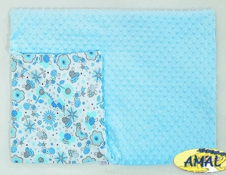 AMAL Deka MINKY modrá, Modré kvietky,75x100 cm