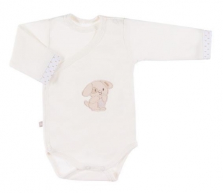 Eevi Dojčenské body s dlhým rukávom Newborn Zajačik ecru, 56