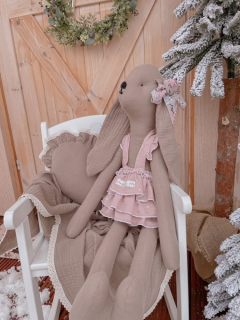 AMAL Handmade mušelínová hračka Zajačik LILY, 78 cm 